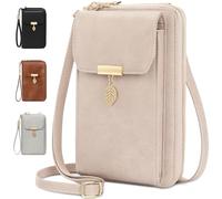 VOBUKE Bolso Telefono Movil Mujer Piel monedero con 12 Ranuras para Tarjetas Bloqueo RFID Pequeño Bolsa Bandolera Damas, Mini carteras tarjetero para Correa Ajustable para Guardar Móvil de Hasta 7,2"