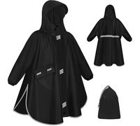 VOBUKE Chubasquero Niño Poncho Lluvia Impermeable Capa Chuva Criança Ligero Plegable Poncho Lluvia Unisex con Capucha Mangas Reflectantes Chubasquero Niña Plegable Poncho Impermeable