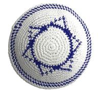 Vobumix Kippah De Punto Hecho a Mano para Hombres, Sombrero Clásico Judío De Casquete, Sombrero Tradicional De Yarmulke, Sombrero De Cabeza Redonda De Israel, Jerusalén