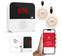 VOCA Botón SOS de emergencia inalámbrico Smart WiFi, botón de llamada, botón de pánico, alarma de emergencia para ancianos, pacientes y discapacitados | WiFi 2.4G (SP103)