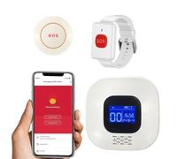VOCA Smart WiFi Buscapersona Inalámbrico SOS, Botón de Llamada y Reloj - Botón de pánico y Alarma de Emergencia para Personas Mayores, Pacientes y discapacitados | WiFi 2.4G | Incluye Receptor