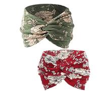 Vocabularyi Headbands - Bohemian Paisley Print Headband, Printed Cross Yoga Headband, Vintage Non-slip & Breathable Turban Printed,Transform into a Stylish Look in 3s,Securely in Place All Day (H, #)