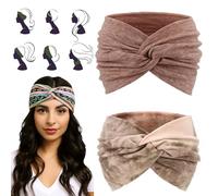 Vocabularyi Headbands - Bohemian Paisley Print Headband, Printed Cross Yoga Headband, Vintage Non-slip & Breathable Turban Printed,Transform into a Stylish Look in 3s,Securely in Place All Day (J, #)