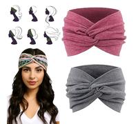 Vocabularyi Headbands - Bohemian Paisley Print Headband, Printed Cross Yoga Headband, Vintage Non-slip & Breathable Turban Printed,Transform into a Stylish Look in 3s,Securely in Place All Day (I, #)