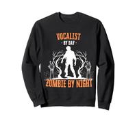 Vocalista de día Zombie de Noche Funny Halloween Music Cantante Sudadera