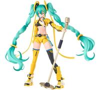 Vocaloid Fantastics Series Hatsune Miku Vivid Echoes Model Kit, Figura de Anime Coleccionable con Soporte para micrófono, Pelo Turquesa, Traje Amarillo