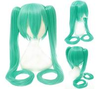 VOCALOID Hatsune Miku Sakura Snow Senbon Zakura Mujer Peluca de cola de caballo larga Cosplay Disfraz Pelucas de pelo sintético resistente al calor 15