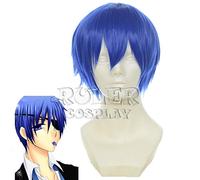 Vocaloid Kaito Cosplay peluca azul corto fibra resistente al calor pelo sintético Peruca Anime RPG disfraz pelucas KUZZ6431