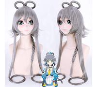 VOCALOID Luo Tianyi para mujer peluca larga y recta peluca de cosplay 120 cm gris resistente al calor sintético peluca de pelo falso femenino