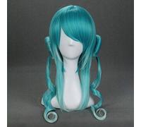 VOCALOID Snow Miku Cosplay Peluca Vestido de novia Verde Fibra resistente al calor Cabello Halloween Fiesta Disfraces Pelucas Perucas KUZZ042K