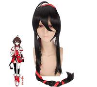 VOCALOID Yuezheng Ling Pelucas de Cosplay Peluca Sintética Larga Pelo Negro Con Una Cola de Caballo Látigo + Peluca Cap PL-365