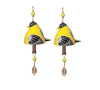 Vocdikficy 2 Piezas Campana Canto Pájaro Campana Canto Pájaro Campana Viento Campana Canto Pájaro Decoración Jardín Carillón Viento Rústico Colgante Piezas Carillón Viento,e