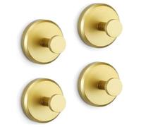 Vocdikficy 4 Piezas Sin Taladro para Ducha Puerta de Vidrio para Baño Pared 304 Gancho para Ropa Gancho Toalla de Baño Ropa,