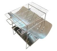 Vocdikficy Barbacoa PortáTil Parrilla Al Aire Libre Parrilla para Acampar Parrilla para Fogatas Fogata para Acampar Estufa de LeñA para Exteriores Acero Inoxidable