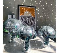 Vocdikficy Bola de Espejo de Discoteca con Forma de Seta de 6 Pulgadas, Decoración de Dormitorio, Estética, Retro, Reflectante, Brillo, Decoración del Hogar para Fiesta