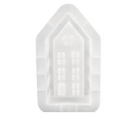 Vocdikficy Casa Portavelas Molde de Silicona DIY Hecho A Mano Ventana Casas Yeso Concreto Resina Candelabro Moldes de Fundición M