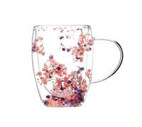 Vocdikficy Creatives Real Vidrio Doble Alto de Apariencia Estrella Leche Café Vaso 350ml para el Hogar B
