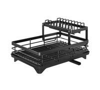 Vocdikficy Estante para Almacenamiento de Cubiertos, Rejilla para Secar Cubiertos de Acero Inoxidable, Rejilla para Almacenamiento de Platos de Cocina Ajustable con Escurridor C