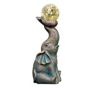 Vocdikficy Estatua de Elefante Solar: Escultura Duradera para Decoración de Jardín con Luces de Encendido/Apagado Automático para Jardín, Patio y Balcón