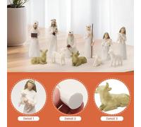 Vocdikficy Estatua de la Natividad de Cristo, Conjunto de Escena de la Natividad, Estatua de Pesebre de Navidad, PequeñO Pesebre de JesúS, DecoracióN de Iglesia en Miniatura, 10 Piezas