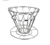 Vocdikficy Filtro de Café Cono de Acero Inoxidable para Verter sobre Soporte para Gotero de Café Filtro de Café PortáTil Plegable Plateado