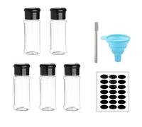 Vocdikficy Juego de de para, Sal y Pimienta, Botella de Condimentos, Organizador de, Juego de Tarros de Almacenamiento de Condimentos, 5 Uds.