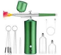 Vocdikficy Kit de Aerógrafo con Compresor, Pistola de Aire Que No Obstruye con Boquilla de 0,3 mm y Juego de Cepillos de Limpieza para Maquillaje y Arte de Uñas