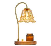 Vocdikficy Lámpara Calentador de Velas Eléctrica, Interruptor de Botón de Lámpara Calentador de Velas de Flores con Lámpara de Mesa de Aromaterapia Ajustable de 3 Engranajes