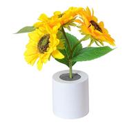 Vocdikficy Lámpara LED de Girasol, Luz de Girasol Artificial, Lámpara de Flores Recargable por USB para Regalo del Día de la Madre para Dormitorio