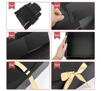 Vocdikficy Paquete de 10 Cajas de Regalo Blancas con Tapas, Caja de Propuesta para Padrinos de Boda de 8x8x4 Pulgadas, Caja de Regalo Negra de Lujo con Cinta para Caja de Boda