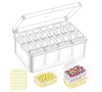 Vocdikficy Pequeños Organizadores de Cuentas con Tapas, para Coleccionar Joyas, Cuentas, Pegatinas, con Tapa con Bisagras Estuche Transparente para Suministros para Manualidades B