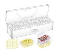 Vocdikficy Pequeños Organizadores de Cuentas con Tapas, para Coleccionar Joyas, Cuentas, Pegatinas, con Tapa con Bisagras Estuche Transparente para Suministros para Manualidades A