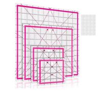 Vocdikficy Regla para Acolchar de 4 Piezas, Regla para Acolchar Acrílica Cuadrada, Regla de Corte de Tela, Regla Acrílica con Marca Transparente y Regla de Planchado B