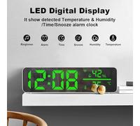 Vocdikficy Tuya WiFi Reloj Despertador de Temperatura y Humedad Reloj Digital LED Multifunción para Sala de Estar, Granja, Oficina