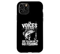 Voces en mi cabeza divertida cita de pesca de lubina Carcasa para iPhone 11 Pro