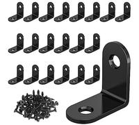 VOCIBO® 20 Conectores Angulares Negros de Metal, 90 Grados, 30 x 30 mm, Acero Inoxidable, Con Tornillo para Montaje, Soporte para Muebles, Mesa, Silla, Estantería