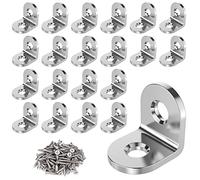 VOCIBO® 20 unidades de conectores angulares, ángulo de metal de 90 grados, 20 x 20 mm, acero inoxidable, ángulo pequeño con tornillo para montaje en ángulo, soporte de muebles, mesa, silla, estantería