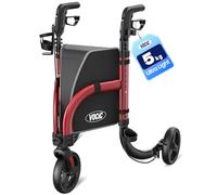 VOCIC Andador estrecho para apartamento con 3 ruedas, 4,9 kg, Z25, plegable y ligero, plegable para personas mayores, andadores con neumáticos de 20 cm, soporte para bastones y soporte para bebidas
