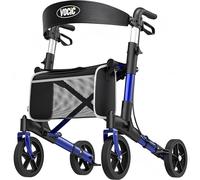 VOCIC Andador plegable y ligero con asiento, andadores estrechos para apartamentos plegable de aluminio para personas mayores, pesa solo 7,8 kg, compra Walker para todos los terrenos, 5 años de