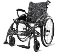 VOCIC U31 Silla de Ruedas Plegable Autopropulsable 150KG | Silla ruedas transporte para adultos y mayores,ruedas 60CM todo terreno,doble freno,17.5KG(Gris Luminoso)