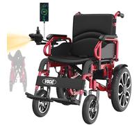 VOCIC V56 Silla de ruedas electrica plegable ligera 150KG,30KM silla ruedas electrico con neumáticos de goma 40CM para todos los terrenos,Potente motor 500W,Estable y fuerte,Garantía de 5 años (Rojo)