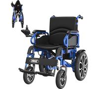 VOCIC V56 Silla de ruedas electrica plegable ligera 150KG,30KM silla ruedas electrico con neumáticos de goma 40CM para todos los terrenos,Potente motor 500W,Estable y fuerte,Garantía de 5 años (Azul)