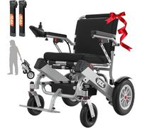 VOCIC V62 Silla de ruedas electrica plegable ligera-25KG,25KM Sillas de ruedas de doble batería 136KG,Aluminio electric wheelchair para todos los terrenos,Aprobado por la aerolínea|Garantía de 5 años