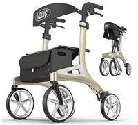 VOCIC Z71 Andador plegable ligero para ancianos,Andadores adultos con asiento y 4 ruedas,Respaldo regulable en altura y profundidad,Aluminio ajustable en altura andador,Verde