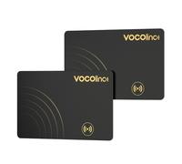 VOCOlinc Air Tag Card Ultra Fin 1.6mm, Bluetooth Tracker Localizador Compatible con Apple Buscar App (Solo iOS, NO para Android), Buscador de Objetos para Cartera, Maletas, Pasaporte, Negro, 2 Pack