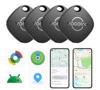 VOCOlinc Android Tag Smart tag Localizador Compatible con Google Localizador o Apple Buscar App, Rastreador Bluetooth Item Tracker para Llaves/Cartera/Bicicleta/Maleta, Batería Reemplazable, Pack de 4