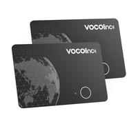 VOCOlinc Dual System Air Tag Card 2er Pack, Recargable Wallet Tracker Card Compatible con Android Google Mi dispositivo Encuentra o iOS Apple ¿Dónde está? App, buscador Bluetooth para equipaje/bolsas