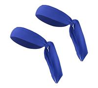 VOCOSTE 2 Pcs Adjustable Soft Sport Headband, Sweat Wicking Gym Tennis Tie Sweatband for Men Women, Blue