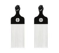 VOCOSTE 2 Piezas Peine de Metal, Peine de Metal para Cabello Afro, 8.70"x2.80"