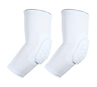 VOCOSTE 2uds Codo Soporte, Compresión Soporte Manguito para Articulación, Codo Almohadilla Manguito para Mujeres Hombres Blanco Medio